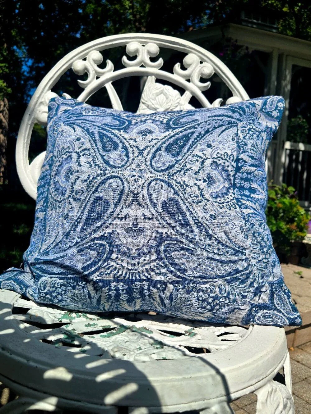 Hendeer Australia Set of 2 Woven Boho Blue Paisley Cushion Covers | Luxury Couch
